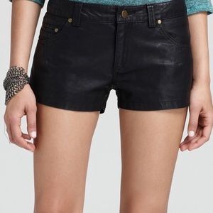 Free people black faux leather shorts